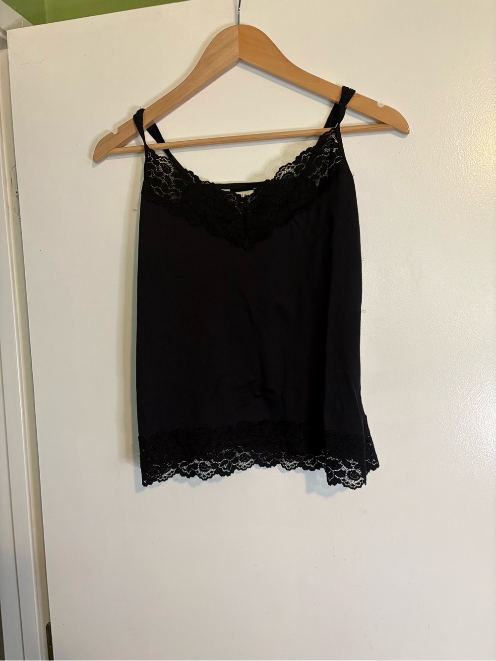 White House Black Market Black Lace-Trim Cami